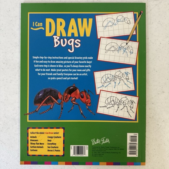 Lot‎ Of 6 I Can Draw Books Animals Dinosaurs Bugs everything horses, and ponies - Picture 9 of 14